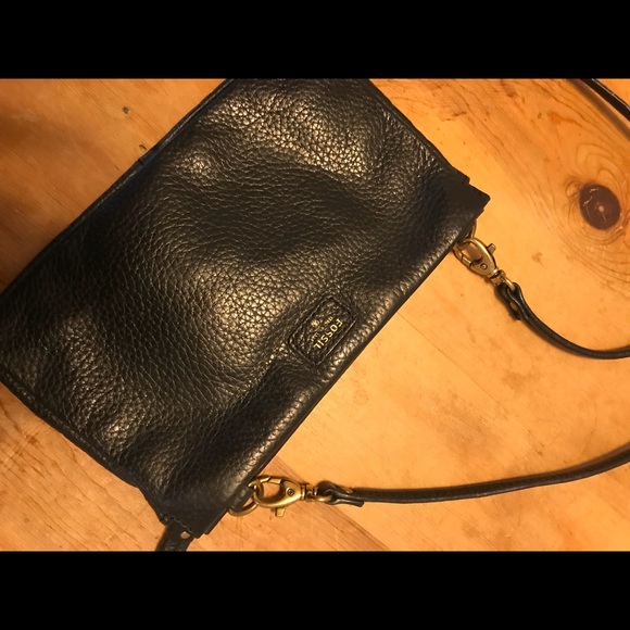 small black leather crossbody